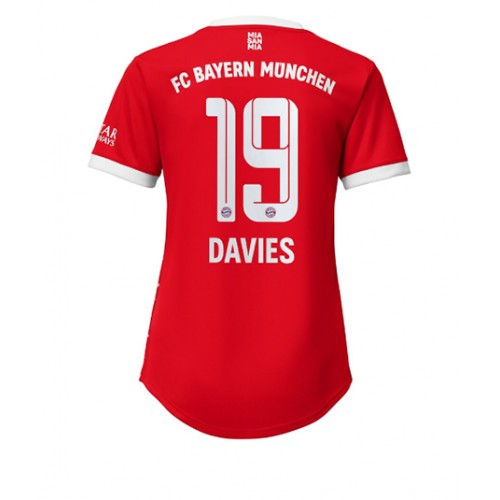 Fotbalové Dres Bayern Munich Alphonso Davies #19 Dámské Domácí 2022-23 Krátký Rukáv